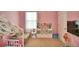 Pink bedroom with a canopy bed, toy storage, and bright natural light at 2816 Ivy Lake Ct, Lakeland, FL 33811