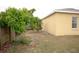 Side yard view with small trees and a wooden fence of a yellow single-Gathering home at 3573 Marsh Wren St St, Lakeland, FL 33811