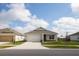 Beautiful single-story home with a two-car garage, complemented by a well-kept lawn and landscaping at 5062 Foxglove Cir, Lakeland, FL 33811