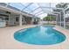 Backyard pool has a screened in lanai, bar seating and a lounge area on the deck at 5155 Lake Deeson Woods Ct, Lakeland, FL 33805