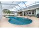 Backyard oasis featuring a refreshing pool, covered patio, grilling area, and lush greenery at 5155 Lake Deeson Woods Ct, Lakeland, FL 33805