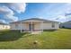 Expansive backyard featuring a covered patio, perfect for outdoor relaxation and entertaining at 519 Eagle Ct, Kissimmee, FL 34759