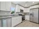 Modern kitchen with stainless steel appliances and granite countertops at 629 7Th W St, Lakeland, FL 33805