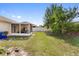 Spacious backyard with a screened lanai and mature landscaping at 6610 Crescent Loop, Winter Haven, FL 33884
