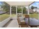 Enjoy outdoor dining on the screened lanai with a view of the backyard at 6610 Crescent Loop, Winter Haven, FL 33884