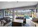 Relaxing pool area with covered patio, fire pit, and comfortable seating at 7026 Parliament Pl, Lakeland, FL 33809