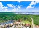 Picturesque aerial view of the property close to a lake and lush green landscape at 116 Ocean Bluff Dr # 116, Kissimmee, FL 34759