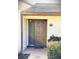 A close view of the front door with lovely side window and hardware at 1880 N Crystal Lake Dr # 28, Lakeland, FL 33801