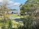 Scenic street view with mature trees, landscaping and view of the lake at 2015 E Beacon By Way, Lakeland, FL 33803