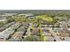 Beautiful aerial shot of a neighborhood with mature trees and manicured lawns, showcasing a peaceful residential area at 3203 Bear Creek Ln, Lakeland, FL 33810