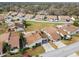 An aerial view displays neatly arranged homes with driveways, landscaping, and access to a neighborhood street at 3901 Oak Loop # 33, Mulberry, FL 33860