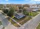 Aerial view of a charming single story home with fenced yard in a quiet neighborhood on a clear day at 602 E Orange St, Auburndale, FL 33823