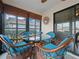 Sunroom featuring wicker chairs, a glass table and bamboo shades at 6337 Egret Dr, Lakeland, FL 33809