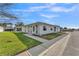 Single story home featuring a lush green lawn with sidewalks and a nicely paved street at 3102 Pebble Bend Dr, Lakeland, FL 33810