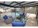 Relax by the pool in this outdoor space with comfortable seating and screened-in enclosure at 327 Corona Del Mar St, Lakeland, FL 33809