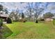 Large, well-maintained backyard with lush green grass and mature trees at 4613 Little Grove Ln, Lakeland, FL 33813