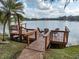 Lakeside dock offering seating and direct water access, creating a perfect spot for enjoying peaceful lake views at 794 Lake Clark Ct, Lakeland, FL 33813