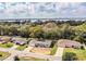 Aerial view of homes with mature trees and beautiful lake in the background at 1548 Churchill Ct, Lakeland, FL 33801