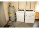 Garage space including a washer, dryer and a water heater at 304 Olmo Ct, Winter Haven, FL 33880