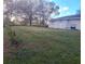 Side yard features green grass with mature trees providing shade at 406 Fox Lake Dr, Lakeland, FL 33809