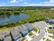 Aerial view of houses near a lake, with lush greenery and a winding road at 6249 Great Bear Dr, Lakeland, FL 33805