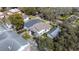 Aerial view of the neighborhood showcasing the home's layout and landscaping at 949 Success Ave, Lakeland, FL 33801