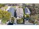 Aerial shot of the home showcasing the sunroom, private yard and detached garage at 949 Success Ave, Lakeland, FL 33801