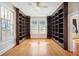 Bright study features built-in bookcases and natural lighting at 949 Success Ave, Lakeland, FL 33801