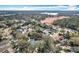 Scenic aerial shot of a peaceful neighborhood near a lake, presenting a perfect blend of nature and community at 21 Townhill Dr, Eustis, FL 32726