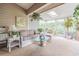 Relaxing sunroom features neutral tones, wicker furniture, skylight, and views of the lush outdoor landscape at 3216 Stonewater Ct # 0, Lakeland, FL 33803