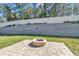 Inviting backyard patio featuring a built-in fire pit and well-maintained lawn at 6769 Se 3Rd Loop, Ocala, FL 34472