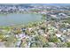 Aerial view of the property showcasing its proximity to the lake and surrounding urban area at 810 Orange Park Ave, Lakeland, FL 33801