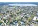 Overhead view of the neighborhood and property location, with the lake in the distance at 810 Orange Park Ave, Lakeland, FL 33801