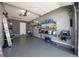 Well-organized garage with epoxy flooring, shelving, and ample space for storage and tools at 1100 Lowry Ave # 51, Lakeland, FL 33801