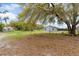 Backyard of the house with mature trees and fresh paint at 1925 N Combee Rd, Lakeland, FL 33801