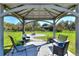 Inviting backyard gazebo with comfortable seating area overlooking a fire pit at 5118 Eagles Nest Dr, Lakeland, FL 33810