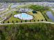 Aerial shot of the community pool and park area at 5431 Arlington River Dr, Lakeland, FL 33811