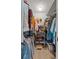 Walk-in closet featuring shelving, hanging clothes, a ceiling light, and wood-look flooring at 2020 Indian Trl, Lakeland, FL 33813