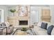 Bright living room features a fireplace and seamless design elements at 2900 Grasslands Dr, Lakeland, FL 33803