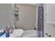Modern bathroom featuring gray subway tile, a shower-tub combo, and sleek fixtures at 723 W Patterson St, Lakeland, FL 33803