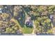 Aerial shot of a secluded home featuring a screened-in pool, lush landscaping, and a private backyard oasis at 9216 Tom Moore Rd, Lakeland, FL 33810