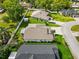 Aerial view of the home highlighting the backyard, boat parking, and shed at 117 Belmont Dr, Winter Haven, FL 33884