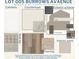 Display of interior and exterior color schemes; featuring cabinet, countertop, wall tile, flooring, and paint samples at 1740 Burrows Ave, Lakeland, FL 33811