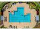 Aerial view of sparkling community pool with plenty of room for swimming laps at 8160 Lake James Dr, Lakeland, FL 33810