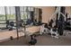 Community gym featuring workout equipment, free weights, and mirrored walls at 1007 Forest Lake Dr, Lakeland, FL 33809