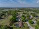 Aerial shot showcasing a home with a pool, near a golf course and residential neighborhood at 121 Greenfield Rd, Winter Haven, FL 33884