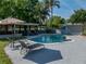 Inviting pool and patio area perfect for outdoor entertainment, lounging and soaking up the sun at 121 Greenfield Rd, Winter Haven, FL 33884