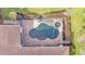 Overhead view of the custom pool with brick patio and manicured landscaping at 6383 Summertimes Plantation Blvd, Bartow, FL 33830