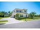 Charming two-story home showcasing a well-manicured lawn and paved driveway on a sunny day at 6515 Eagle View Loop, Lakeland, FL 33813