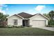 Charming single-story home with well-manicured lawn, stone accents, and a two-car garage at 1827 Daystar Dr, Haines City, FL 33844